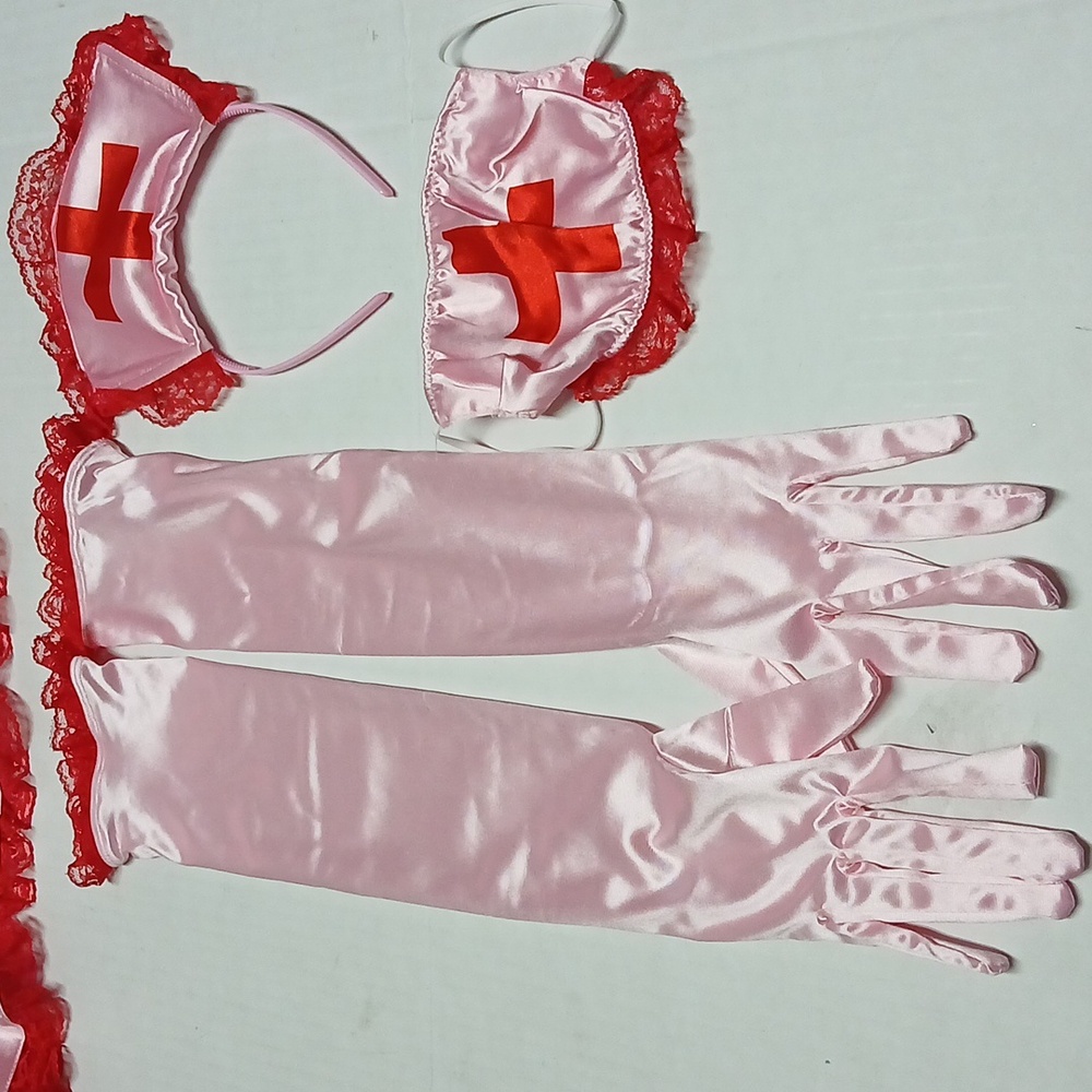 Dolls Kill Trickz N' Treatz Sexy Nurse Satin Mini Dress Costume COMPLETE Size XL - Picture 12 of 12